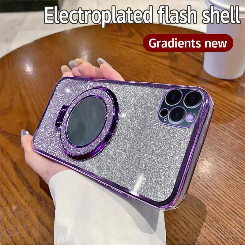 For Motorola Moto E13 E14 E32 Luxury Glitter Magnetic Mirror Stand Case For Motorola Moto E32 E14 E13 Shockproof Phone Cover