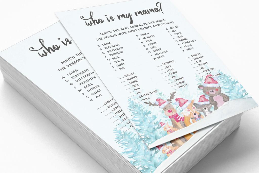 Inkdotpot 50 BabyA AlphabetA ABCA GameA Winter Jungle Theme Baby Shower Game Gender Neutral Party