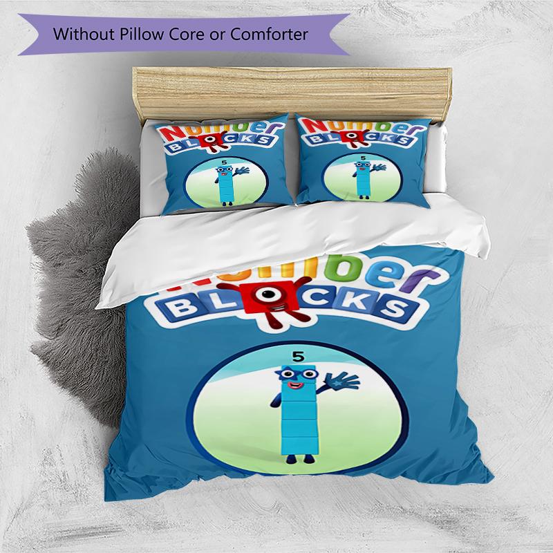 3pcs Numberblocks1 pattern bedding set duvet cover set includes duvet cover &pillowcases, perfect all season bedroom decoration & gift