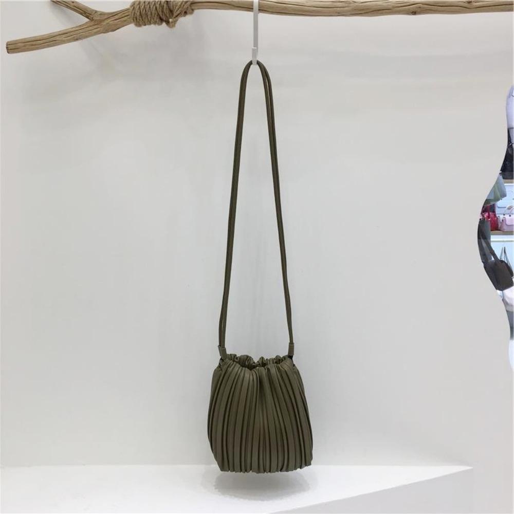 Autumn Winter Fashion PU Leather Crossbody Bag Versatile Use Inner Insert Pocket Shoulder Bag Elegant Pleated Square Bag