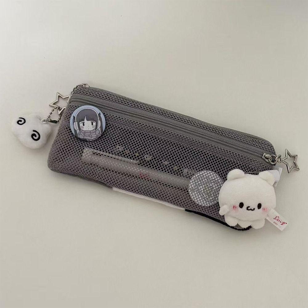 Plush Pencil Case Kitten Stationery Pouch Multi-functional Pen Bag School Supplies