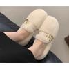 New Style Luxury Shoes Casual Female Sneakers Soft Shallow Mouth Dress Flats Women Loafers Fur Autumn Round Toe Flat Shoes Women