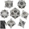 Metal Hollow DND Dice Set 7pcs Dungeons and Dragons Gifts RPG MTG Polyhedron D20 Sided Cool Dice Pathfinder Card Board Game Accessories Steampunk