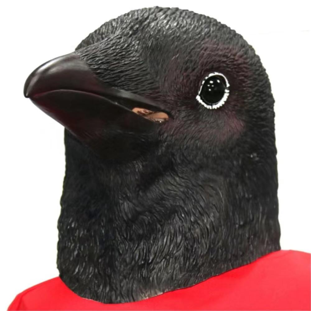 New Halloween Crow Mask, Popular Latex Cute Animal Full Head Cover, Crow Bird Beak Mask