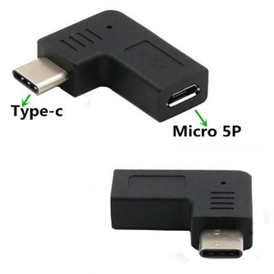 90-градусный USB-адаптер с входом и выходом типа C, конвертер с разъемом «мама-папа», поддержка зарядки и передачи данных