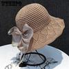 Elegant Mesh Bow Casual Summer Outdoor Sunscreen Hats Women's Solid Color Breathable Bow Wide Brim Sun Hats