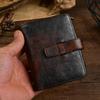 Мужской короткий кошелек из натуральной кожи в стиле ретро - европейский и американский стиль