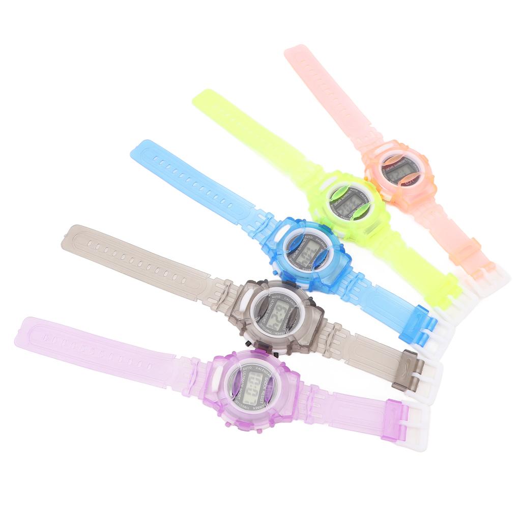 5pcs Kids Digital Sports Watch Calendar Display Shockproof Accurate Time Electronic Wrist Watches for Boys and Girls