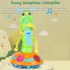 1 шт. Интерактивная музыкальная игрушка-гусеница, Крути и играй червячок с танцующими огоньками, Развивающее пособие для дошкольного обучения для развития моторики,