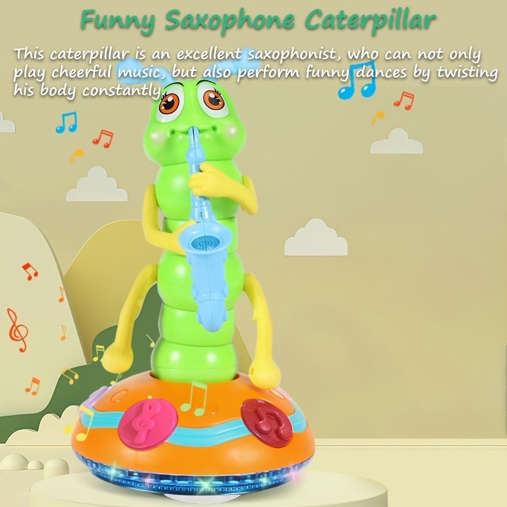 1 шт. Интерактивная музыкальная игрушка-гусеница, Крути и играй червячок с танцующими огоньками, Развивающее пособие для дошкольного обучения для развития моторики,