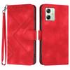 For Motorola Moto G54 Power 5G Wallet Case Line Imprinted PU Leather Phone Cover with Strap