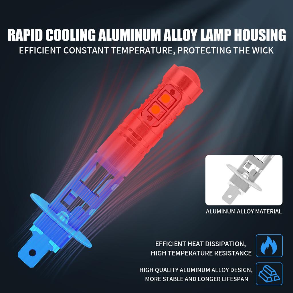 2 шт. Автомобильная противотуманная фара H1 LED с линзой H3 LED Противотуманная лампа для дневного света Супер яркая LED Автолампа белая ледяно-голубая Адаптер не требуется