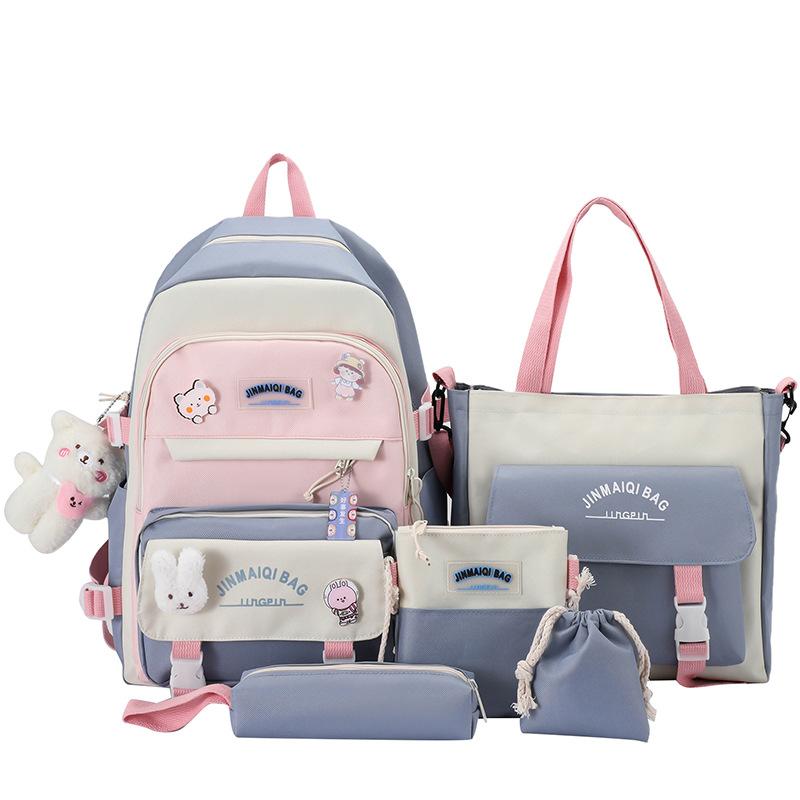 Schoolbags for Girls Elementary School Students Five Piece Backpacks for Middle School Students Junior High School Students Backpacks