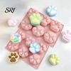 Baking Mold For Desserts Cat Paw Silicone Food-Grade Chocolate Mousse Cake Easy-Release Handmade Soap Reusable for DIY Dessert Decompression