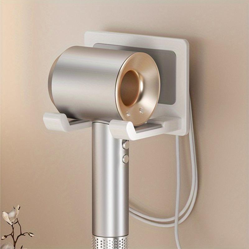 Aluminum Hair Dryer Holder Wall Mounted Self Adhesive No Drill Hairdryer Rack for Dyson Punch Free Bathroom Storage Organizer