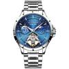 GUANQIN Men's Watches Classic Fashion Luminous Starry Sky Dial Original Brand Automatic Mechanical Wristwatch for Man Waterproof