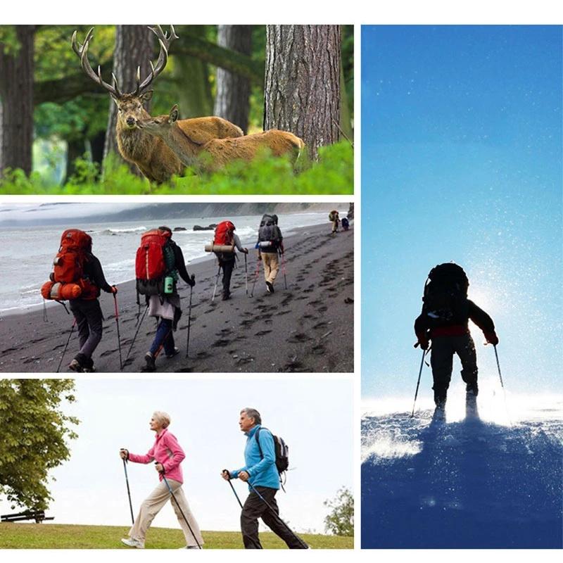 Портативная телескопическая палка для скандинавской ходьбы из алюминиевого сплава на открытом воздухе, 250 г, сверхлегкая прогулочная палка для пешего туризма, трость