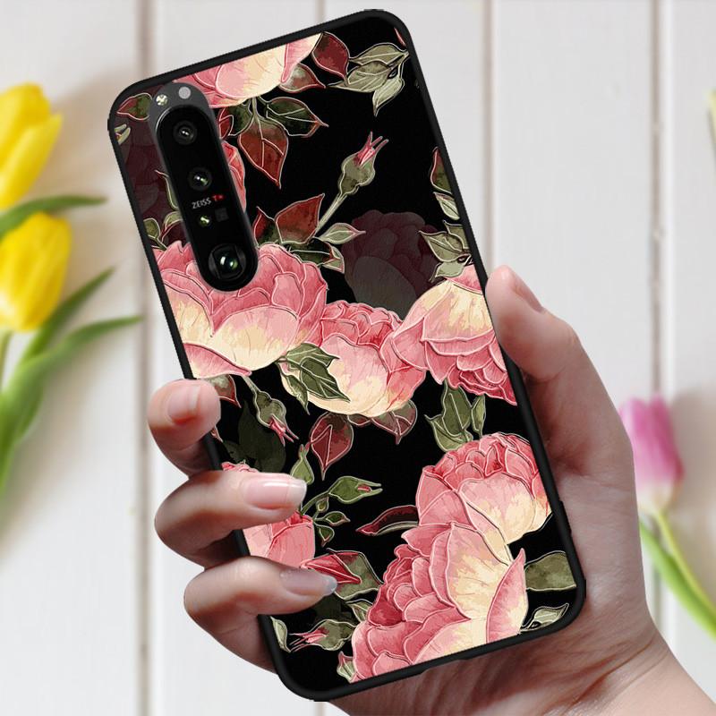 3D Тисненый Цветочный Чехол Для Sony Xperia 10 III Чехол Милый Рельефный Чехол Для Sony Xperia 1 III 5 III 10III Чехол На Телефон Coque Модный
