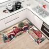 2Pcs Anti Fatigue Kitchen Rugs Christmas Waterproof Non-Slip Thick Cushioned Kitchen Mat Heavy Duty Comfort Standing Mat for Kitchen
