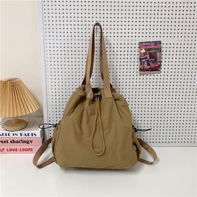Multi-functional Backpacks For Women Nylon Large Capacity Shopper Shoulder Totes Drawstring Bag Bucket Travelling Rucksack