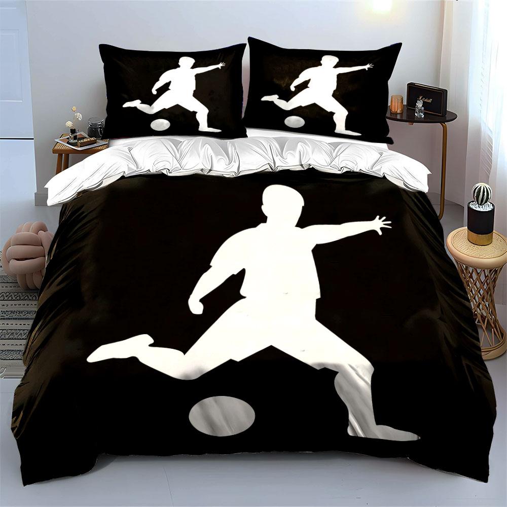 Soccer players with ball. Bedding sets Duvet cover sets Duvet covers Pillowcases(1 * Duvet Cover 2 * Pillowcases, without duvet insert)