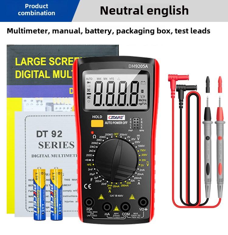 Высокоточный цифровой мультиметр с подсветкой, автоматический многодиапазонный тестер для измерения напряжения, тока, сопротивления