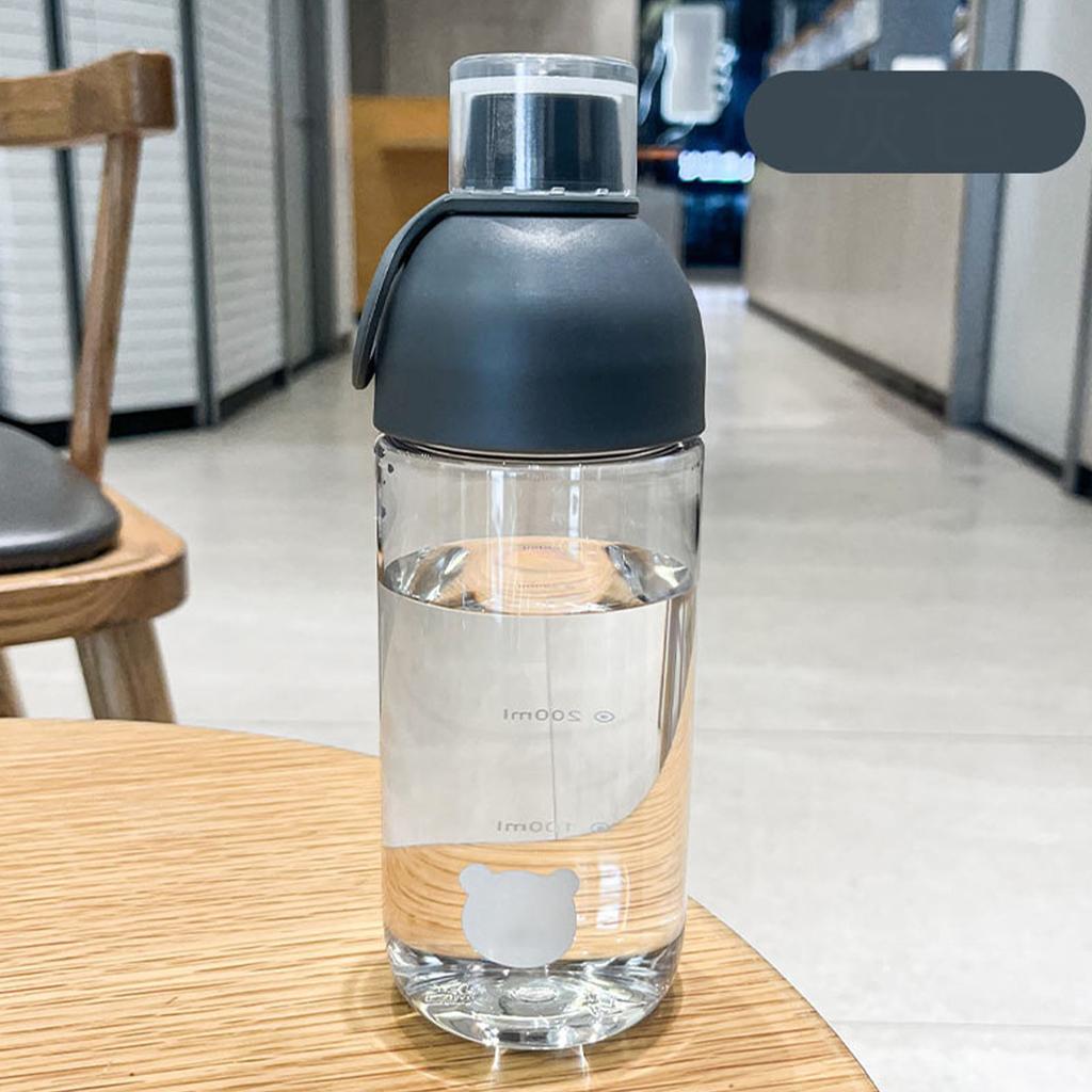 Cold Brew Bottle 450ML PC High Temperature Resistant Simple Portable Cold Brew Tea Bottle with Scale for Home Use Grey