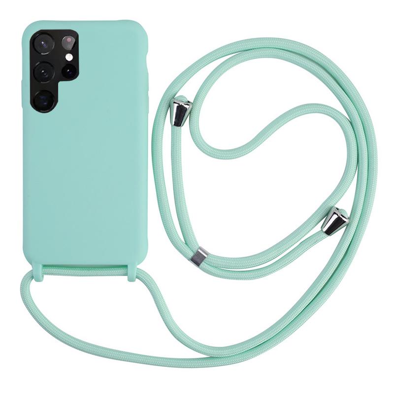 Чехол для телефона с ремешком и ожерельем через плечо для Samsung Galaxy S24 S23 S22 Ultra S21 S20 FE A14 A53 A54 A12 A22 A32 A52 A51, мягкая силиконовая задняя крышка