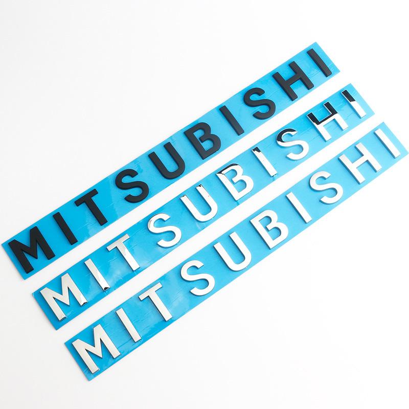 Car Head Hood Letter Logo Words Emblem Decals Sticker For Mitsubishi Outlander ASX Eclipse Cross Pajero Lancer EVO Delica Triton