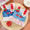 with Leash Dog Harness Dress Heart Print Pet Dress Denim Puppy Princess Skirt  Outdoor Walking