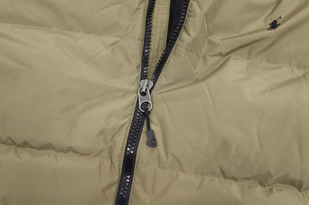 Polo Ralph Lauren Темно-бежевый Рипстоп Пуховик с Вышитым Пони Размер XL Мужская Куртка/Парка на Полной Молнии Принт, (Код товара 01010038)