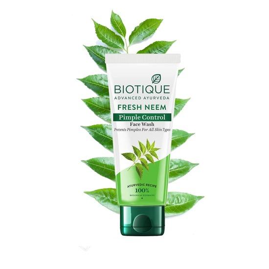 Biotique Fresh Neem Pimple Control Face Wash| Ayurvedic and Organically Pure| Suitable for All Skin Types | 150mL
