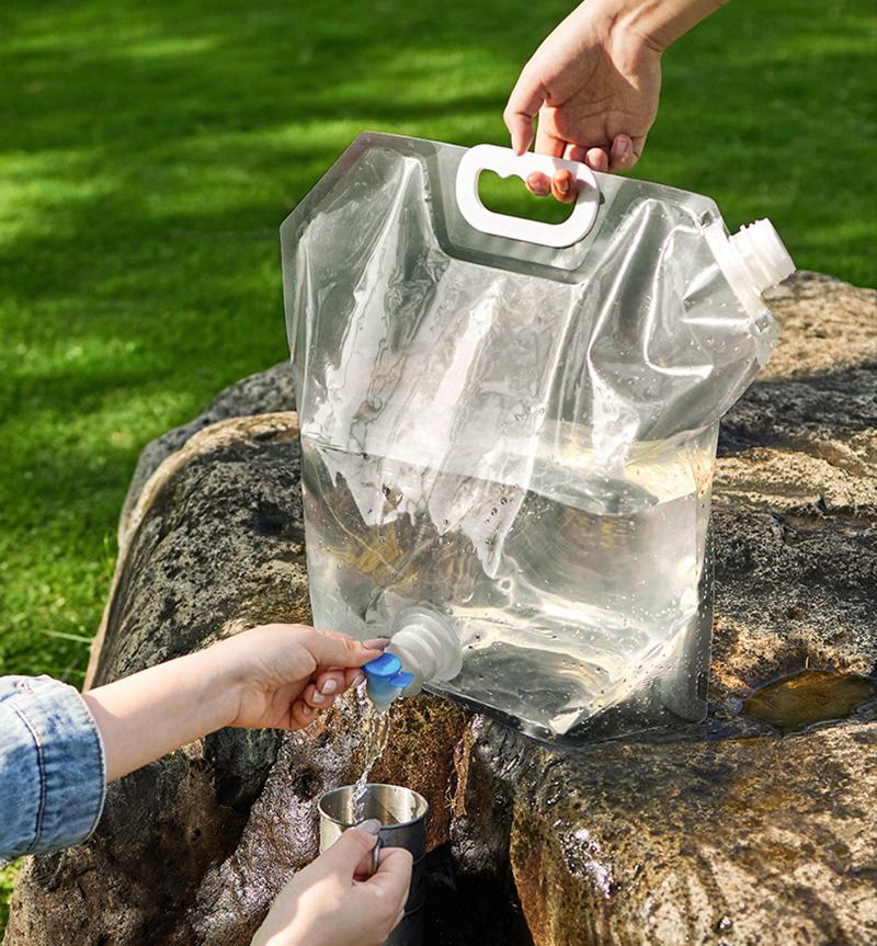 5/10L Foldable Camping Storage Water Bottle Collapsible Bag Carrier Container