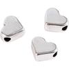 Silver Metal Heart Beads - 5.5 X 7 Mm - 3 Pcs