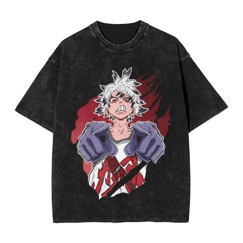 Gachiakuta Washed TShirt Unisexs Oversized YK Short Sleeve Casual Cotton TShirt Beach ONeck Loose Unisex Feamle Clothing Top Tee