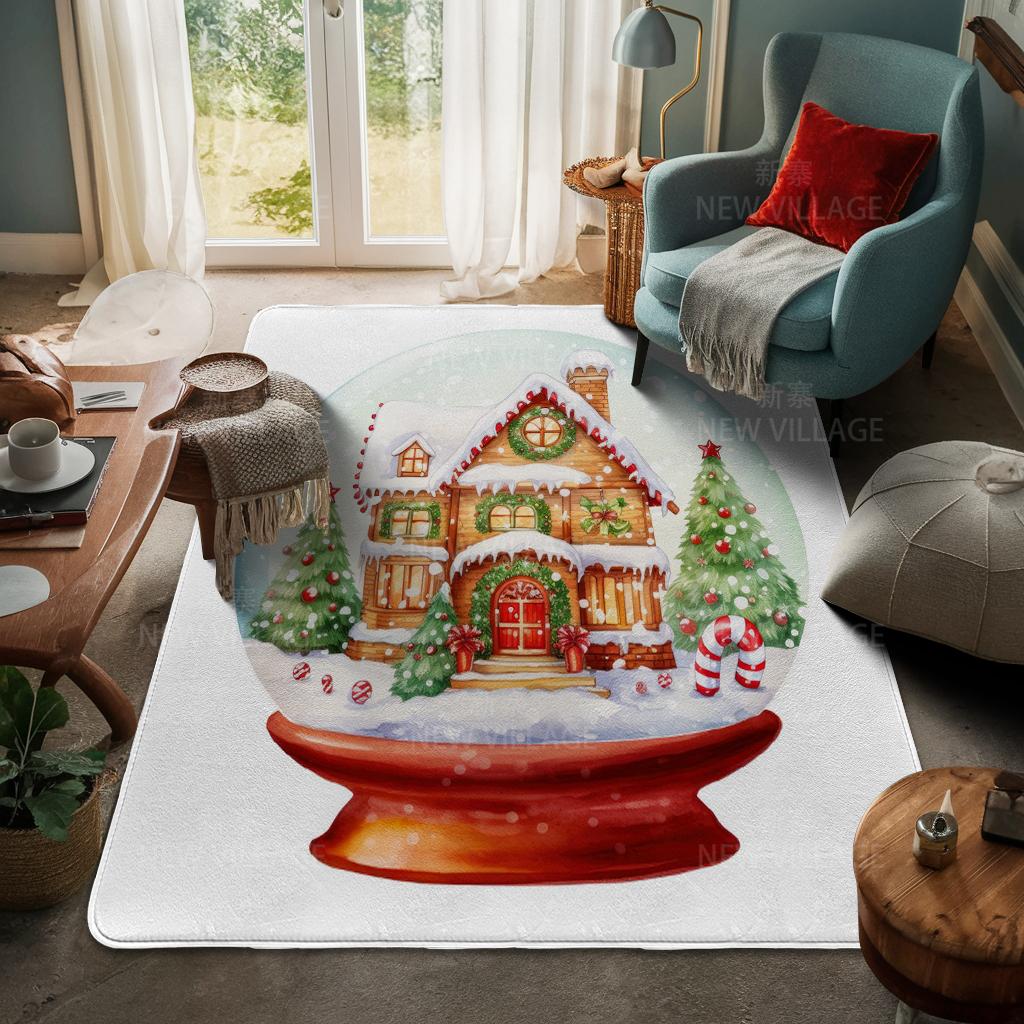 Ковер у входа в дом Домашний коврик у двери Гостиная Ванная Комната Ноги ванная комната Нескользящие коврики с водопоглощением для ванной Счастливого Рождества зима