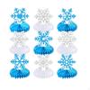 9 Pieces Snowflake Honeycomb Centerpieces Novelty Stable Theme Party Decorations for