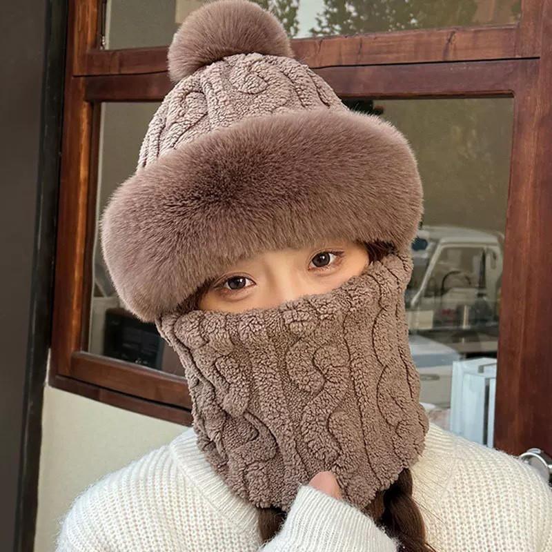 Winter Cycling Balaclava Hat With Neck Cover Ear Protection Thick Warm Windproof Hood Women Men