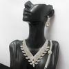 Water Drop Necklace Set Bridal Accessories Fashion Rhinestone Jewelry Four-Piece Set