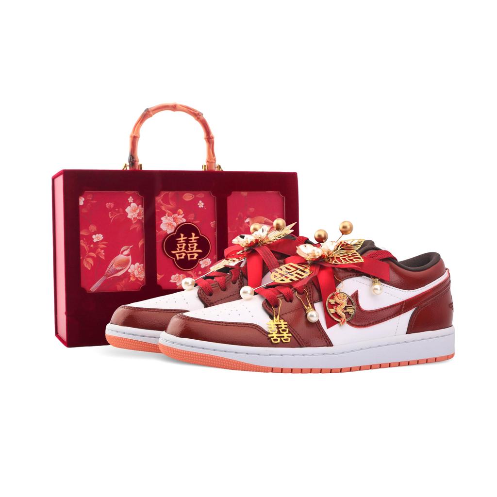 Jordan Air Jordan 1 Винтажные Баскетбольные Кроссовки Унисекс Низкие Красно-Бело-Золотые DC0774-182(Команда889-)