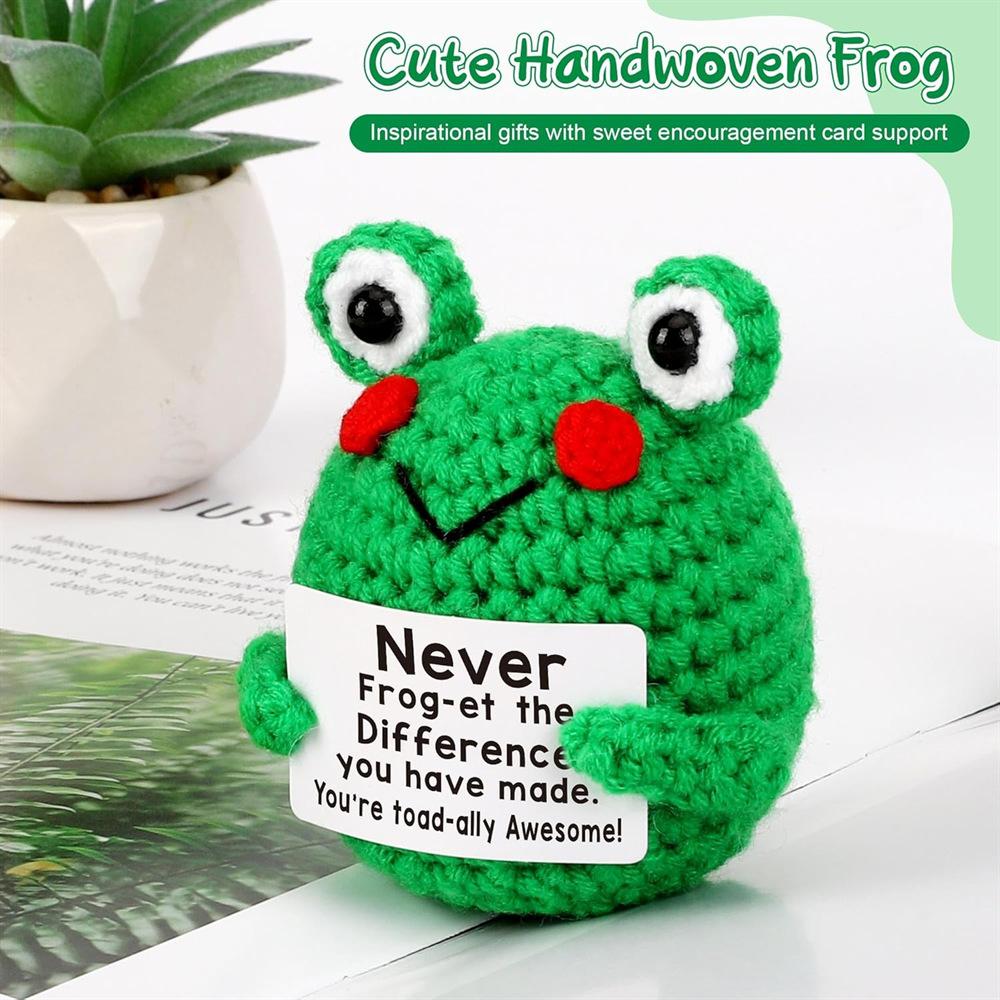 Mini Positive Potato Funny Avocado Duck Cute Knitted Crochet Doll with Card for Women Men Mom Dad Friend Birthday Cheer Up Gifts