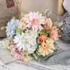 1 Bouquet Artificial Flower No Watering Decorative Portable Beautiful Faux Silk Dahlia Branch Artificial Flower for Wedding
