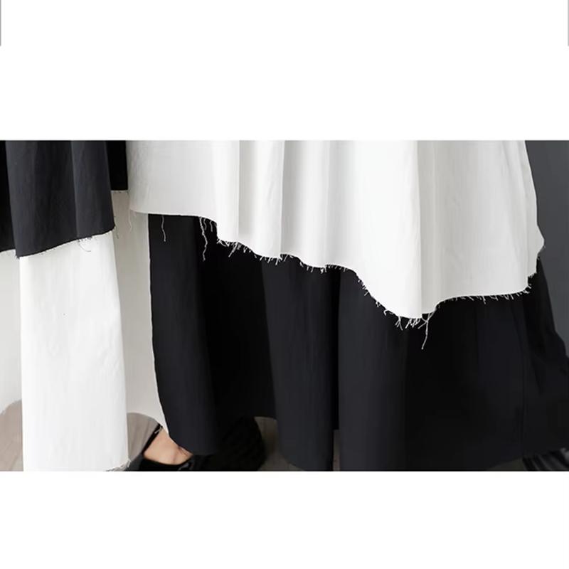 Xitao Асимметричное платье в стиле пэчворк контрастного цвета GYX1588