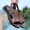 2025 летние мужские пляжные туфли двойного назначения мужские водонепроницаемые, дышащие и нескользящие классные тапочки из натуральной кожи мужские туфли 5266