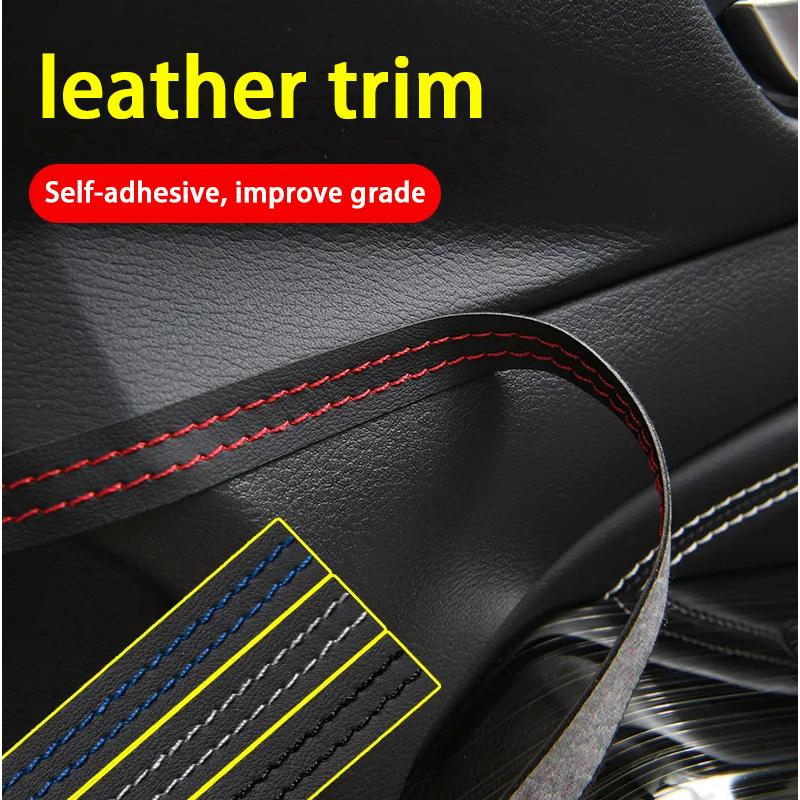 Автомобильные молдинги, отделка из искусственной кожи, оплетка, декоративная линия, полоска для двери, наклейка на приборную панель, салон автомобиля, полосы «сделай сам», универсальные