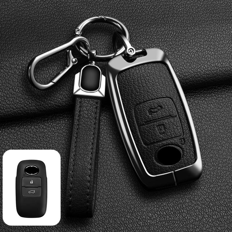 Zinc Alloy Leather for Toyota Yaris Ativ Raize Veloz Avanza Rush Perodua Daihatsu Malaysia Remote Key Case Cover Accessories