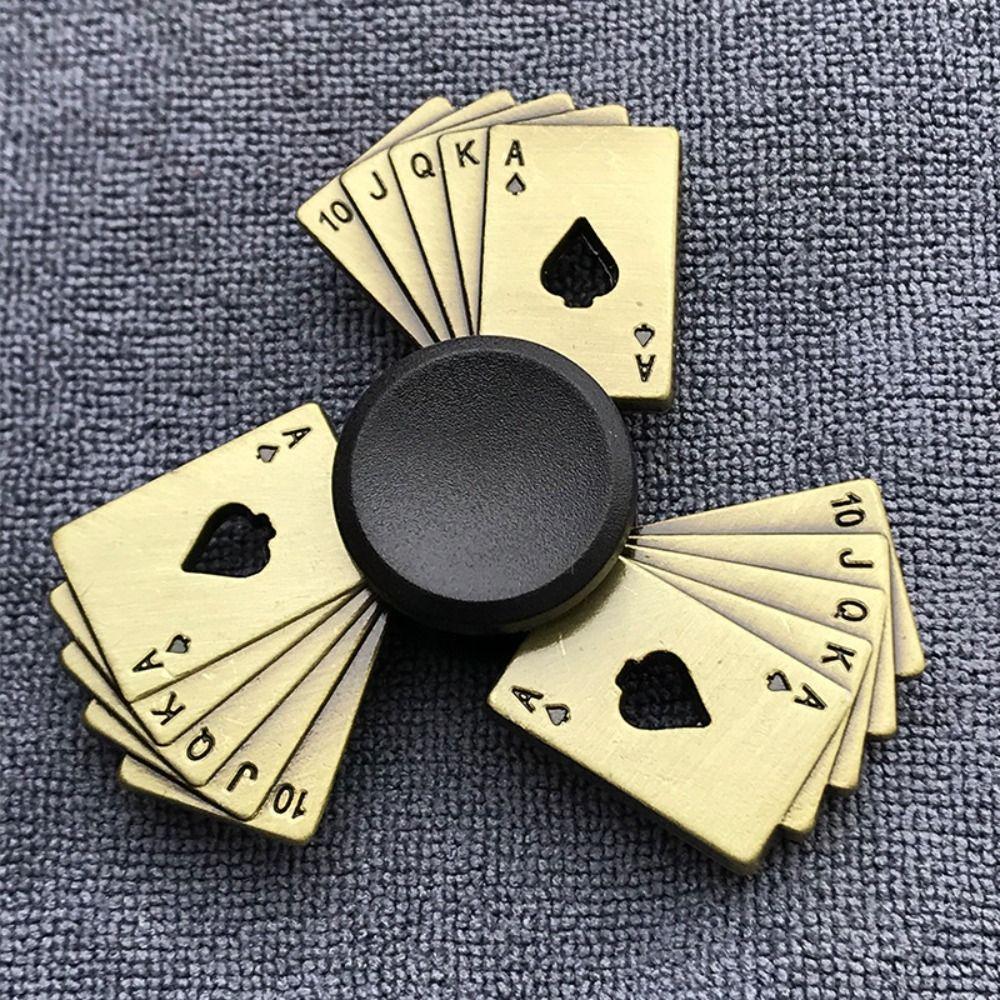 Zinc Zinc Zinc Alloy Finger Spinner Brass Color Hand Spinning Gyro Toy Fidget Spinner Adults Gift