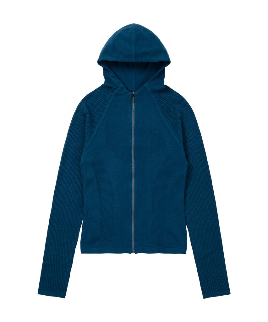 WELLBEING EXPRESS Sports Knit Hoodie Blue