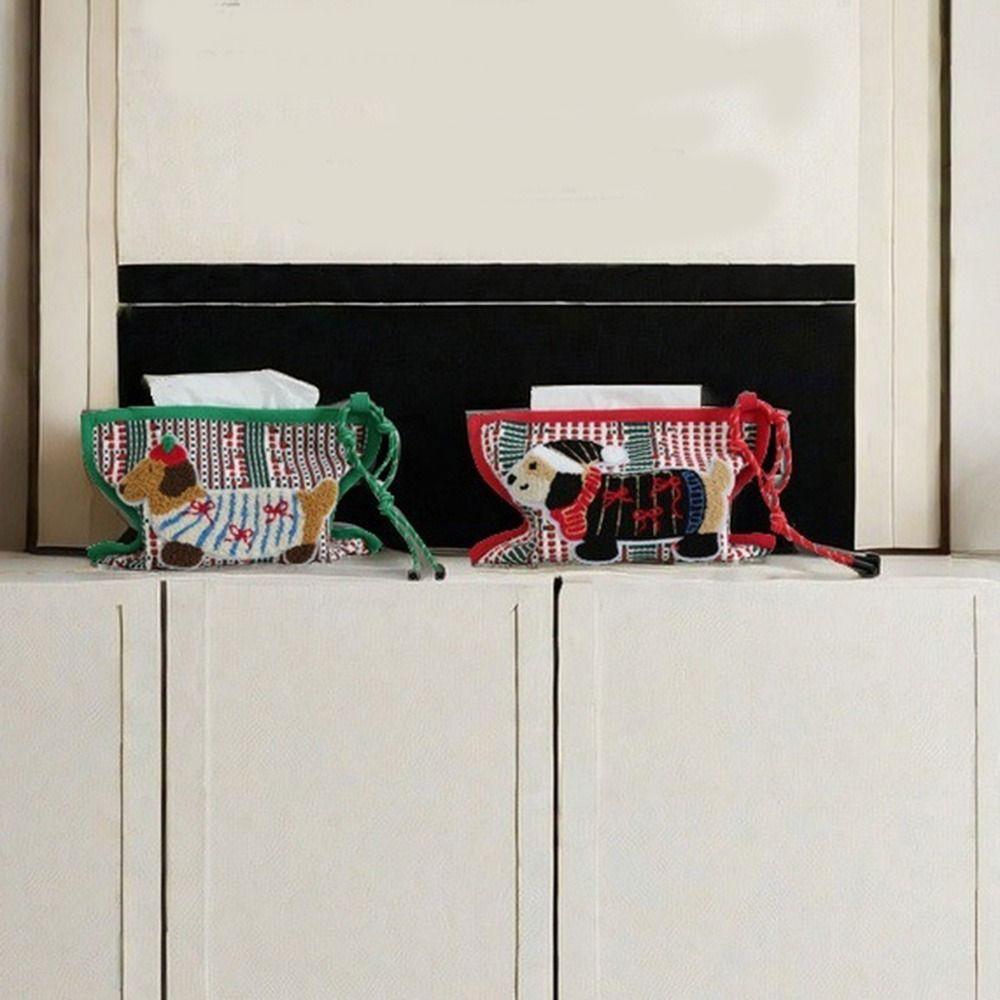 Рустикальный стиль Такса Коробка для салфеток Подвесной чехол для бумажных салфеток Высококачественная сумка для бумажных полотенец Кухня