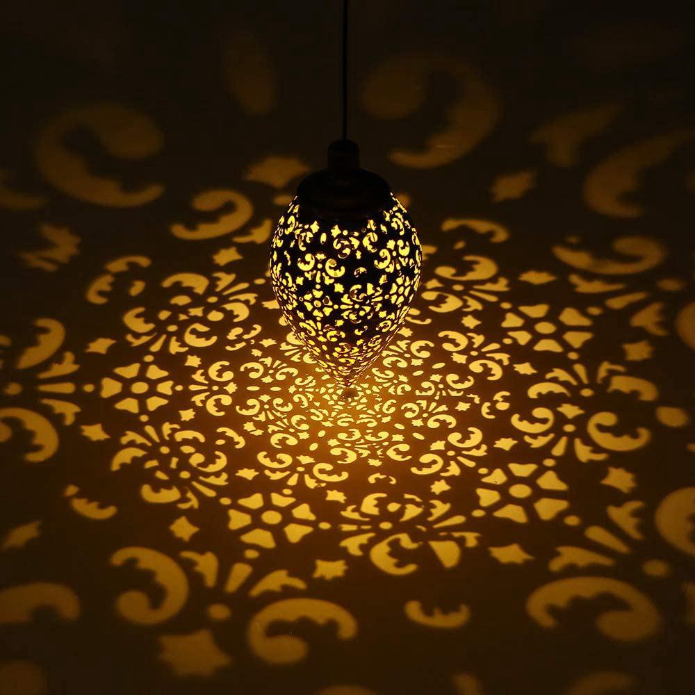 Vintage Retro Solar Hanging Light LED Yard Outdoor Path Patio Garden Lamp Decor